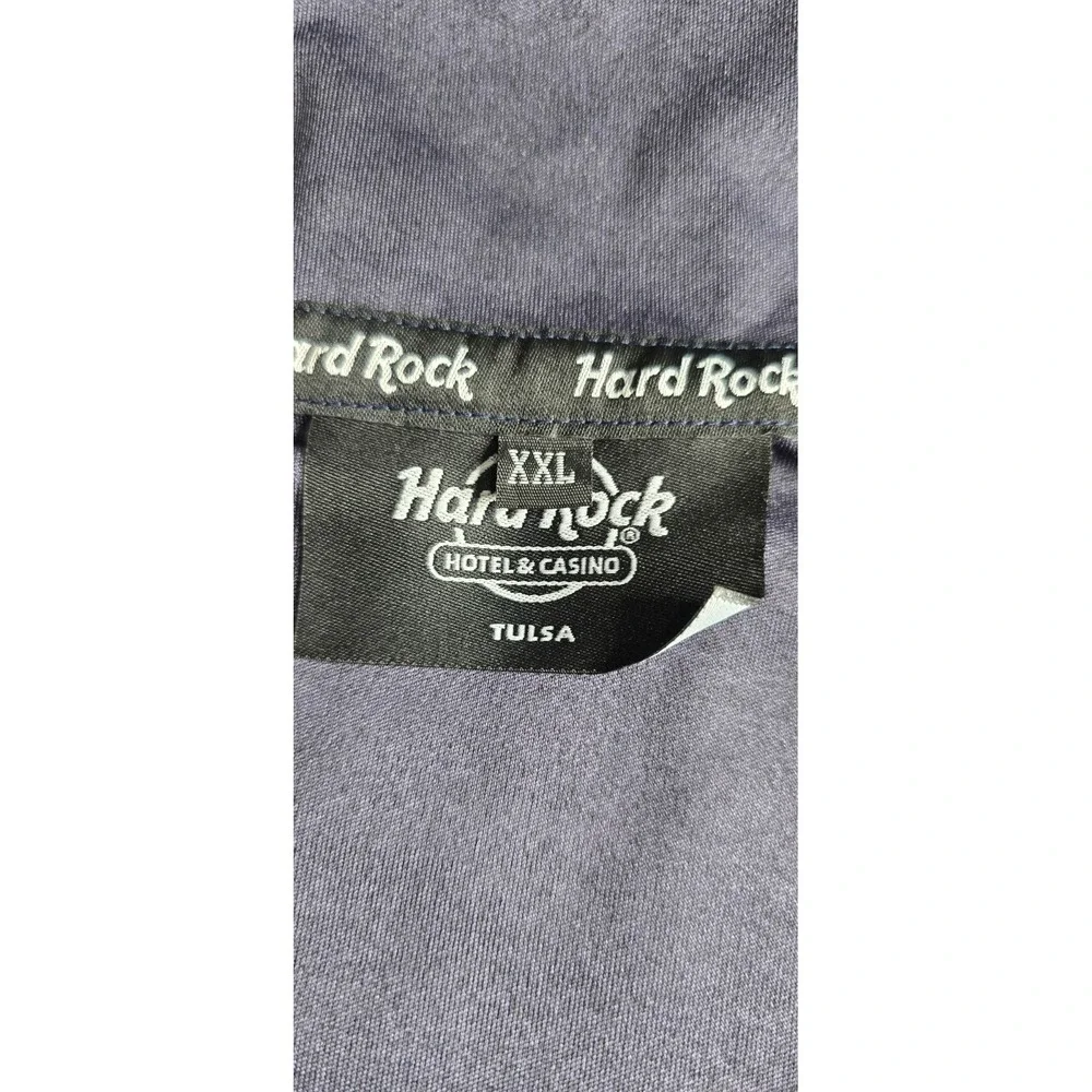 NWT Hard Rock Performance 1/4 Zip Mens 2XL Blue L/S Tulsa Oklahoma Stretch